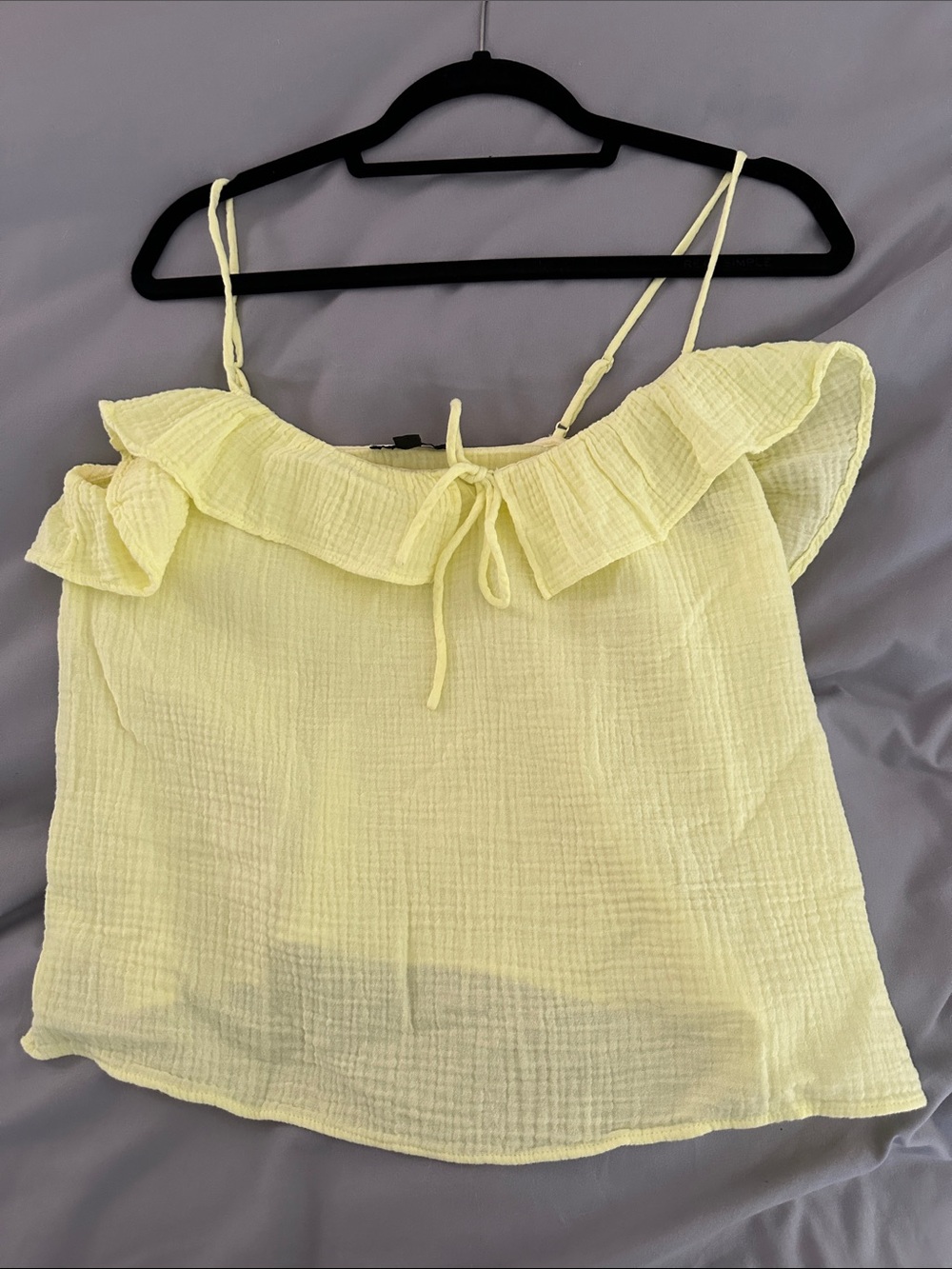 Jcrew Lightweight Gauze Yellow Ruffle Cami Top